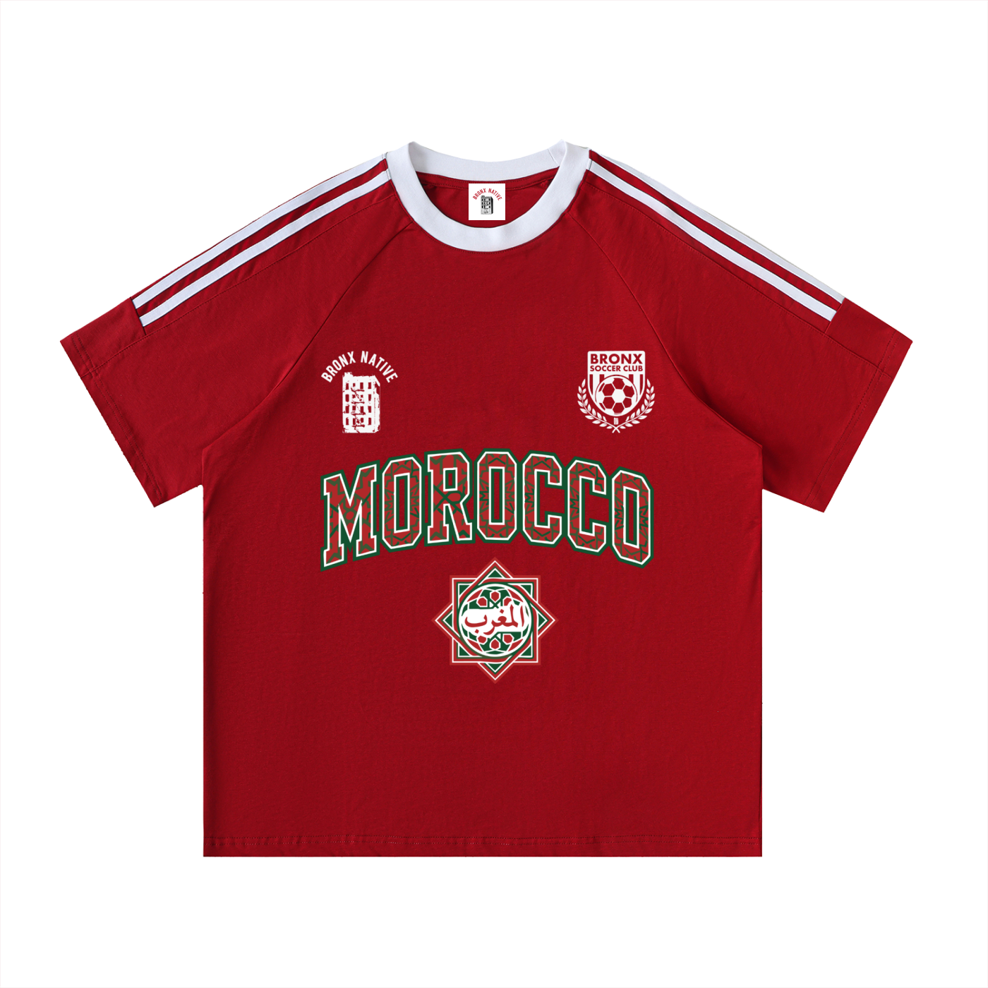 Morocco Taped Soccer Tee | Bronx Native – Bronx Native Shop