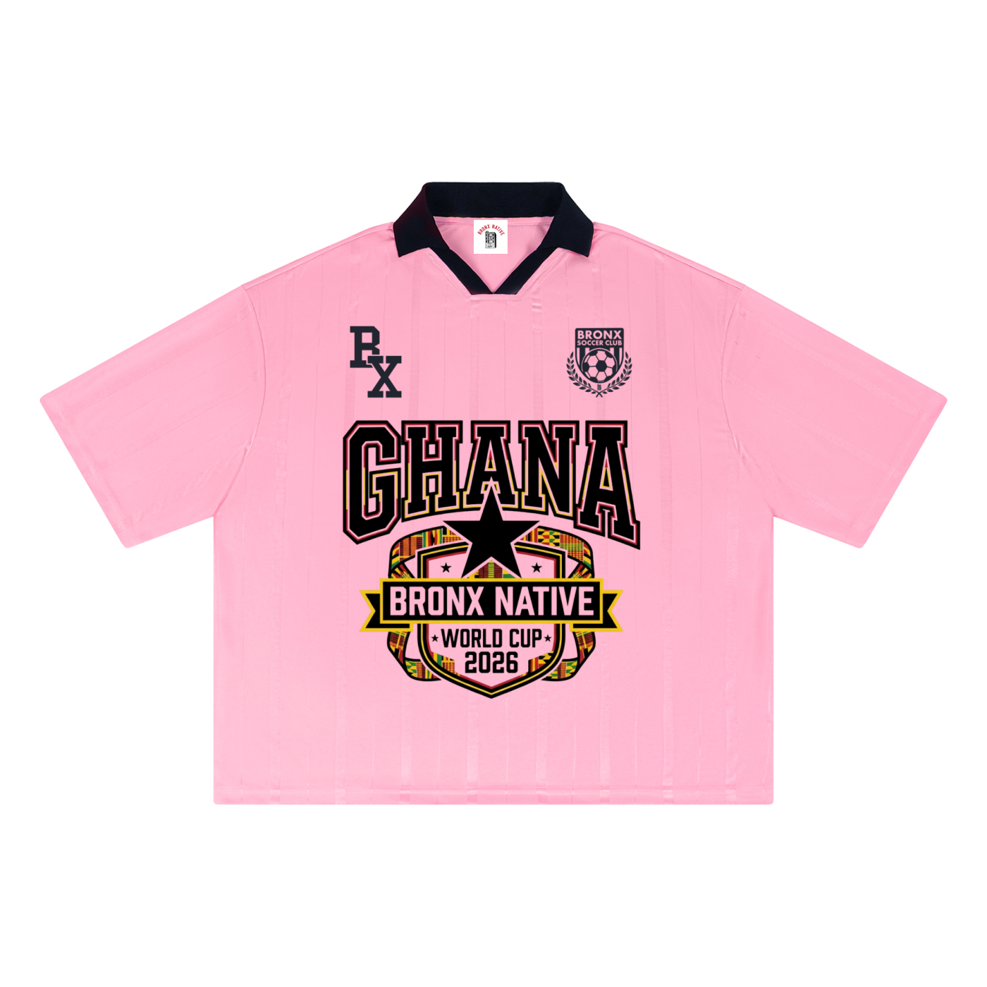 Ghana Striped Boxy Soccer Jersey | Bronx Native – Bronx Native Shop