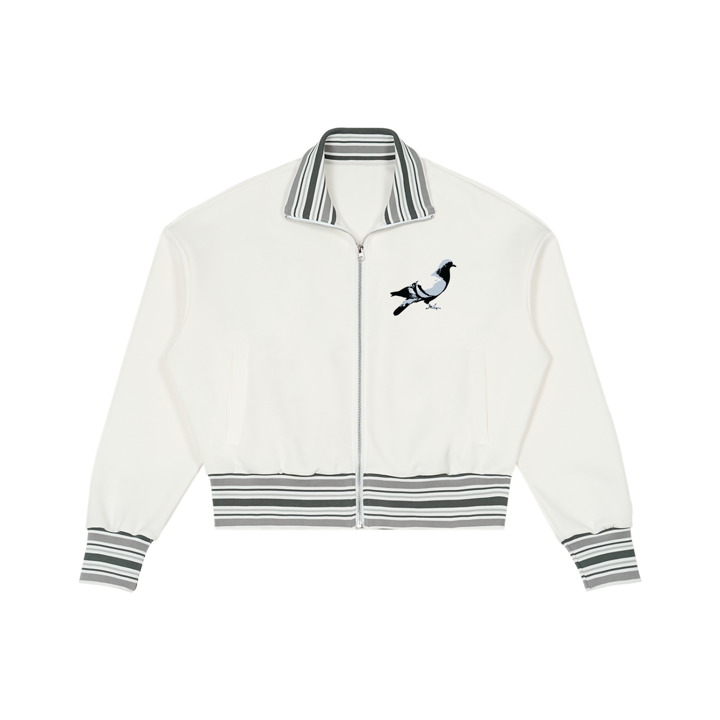 Bronx Pidgeon Striped Rib Collar Zip Jacket – Bronx Native Shop