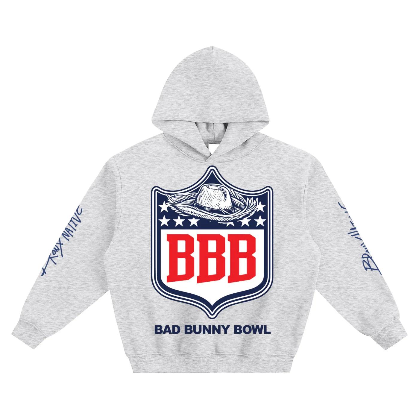 Bad Bunny Bowl Fleeced Boxy Hoodie | Bronx Native – Bronx Native Shop
