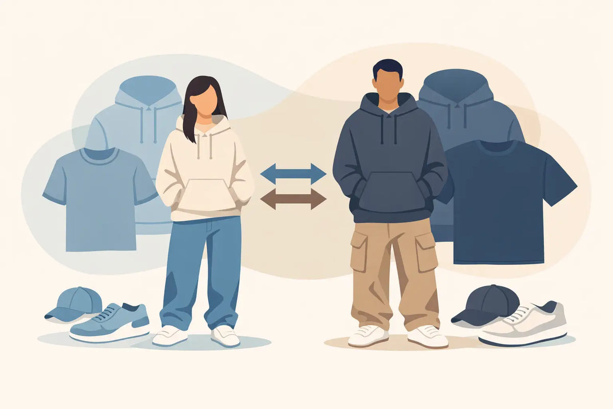 Unisex Sizing Comparison for Streetwear Fits