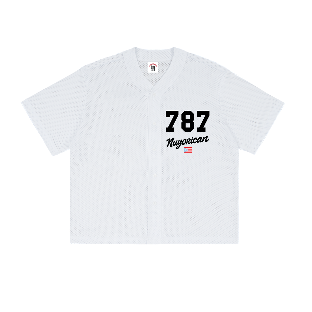 Bronx Coqui 787 Nuyorican Varsity Button-Up Baseball Jersey by Bronx Native - Puerto Rico Collection