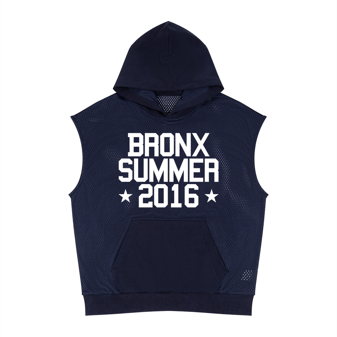 Bronx Summer Panel Mesh Sleeveless Hoodie by Bronx Native — Summer Collection product image