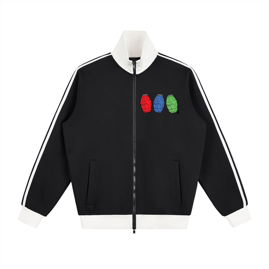 Quarter Waters Contrast Side Stripe Fleece Track Jacket
