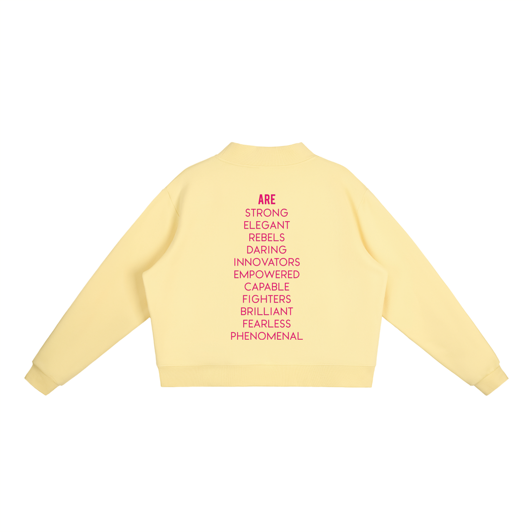 Bronx Women Are Essential Fleece Mock-Neck Crew Sweatshirt