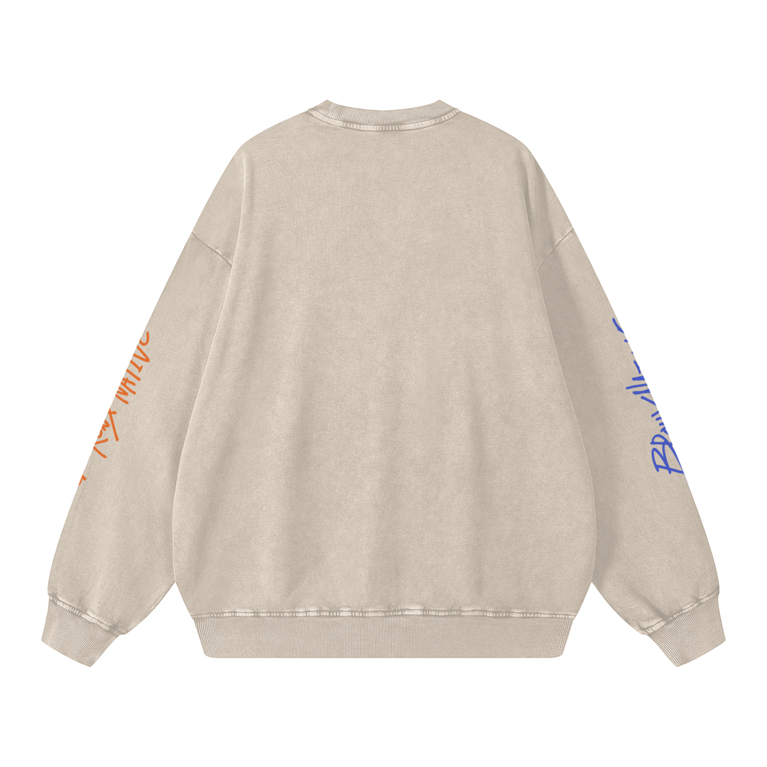Bronx Basketball 2026 Playoff Edition Snow Washed Oversized Sweatshirt