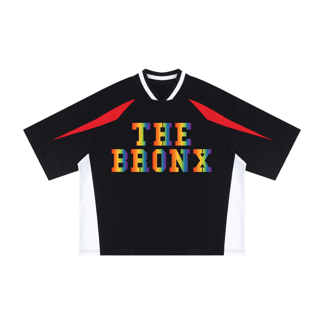 Unisex Oversized Color Block V-Neck T-Shirt