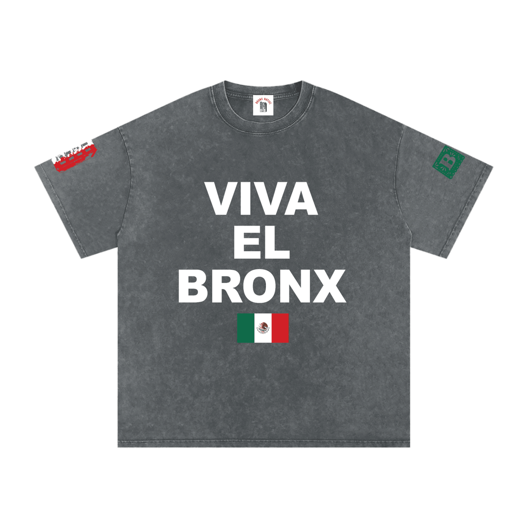 Viva El Bronx graphic tee with Mexican flag, bold streetwear style for NYC culture lovers