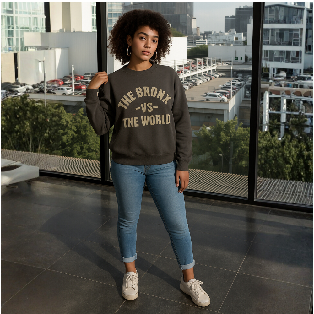 The Bronx vs The World Womens Relax Faded Crew