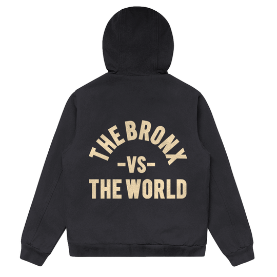 The Bronx vs The World Canvas Bomber Hood Jacket [Embroidered Chest]