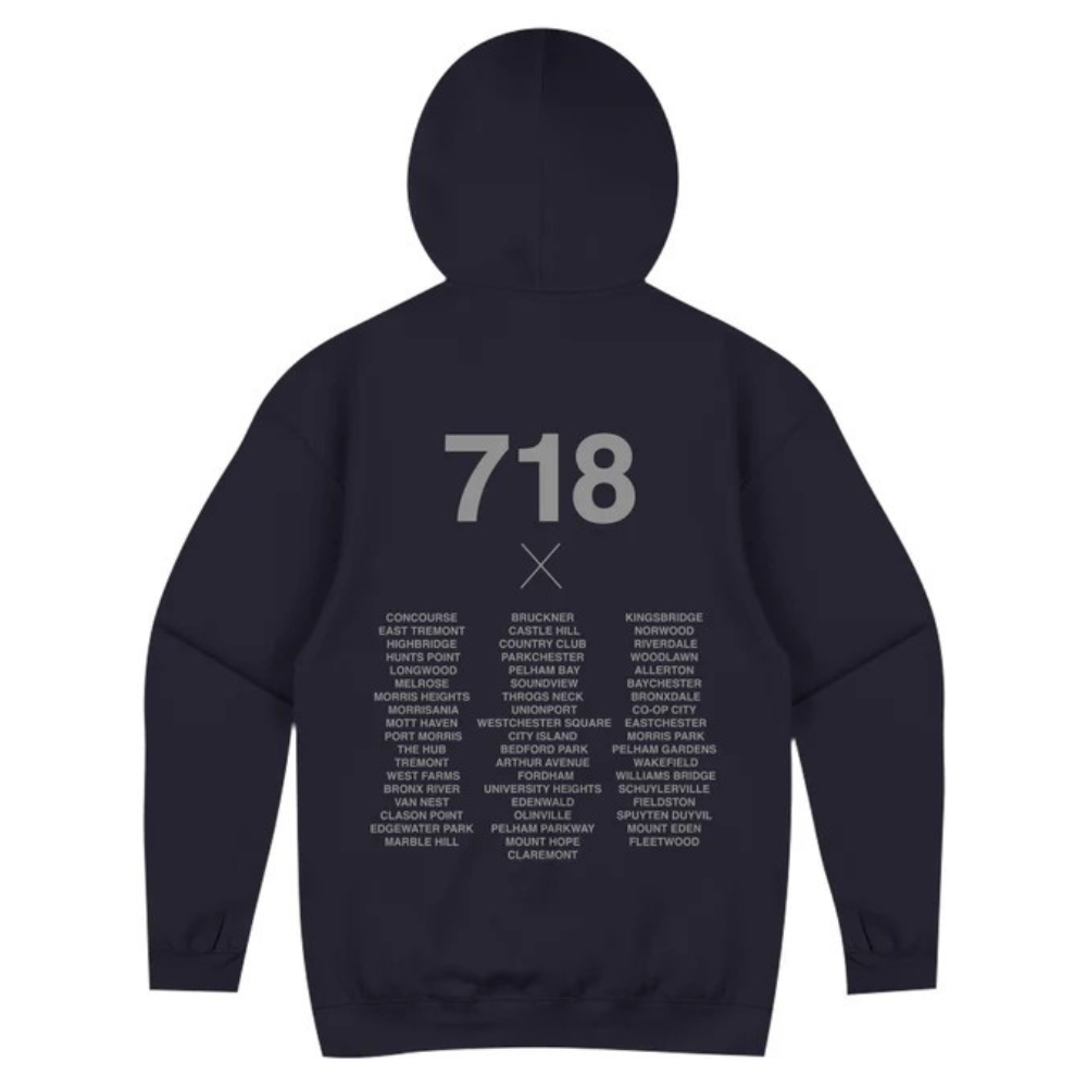 Bronx Native 718 Mens Box Hoodie
