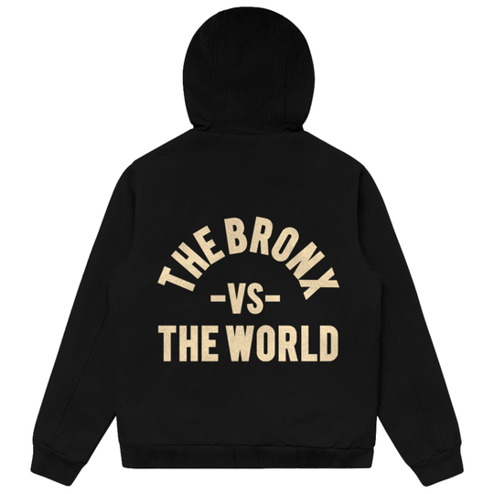 The Bronx vs The World Canvas Bomber Hood Jacket [Embroidered Chest]