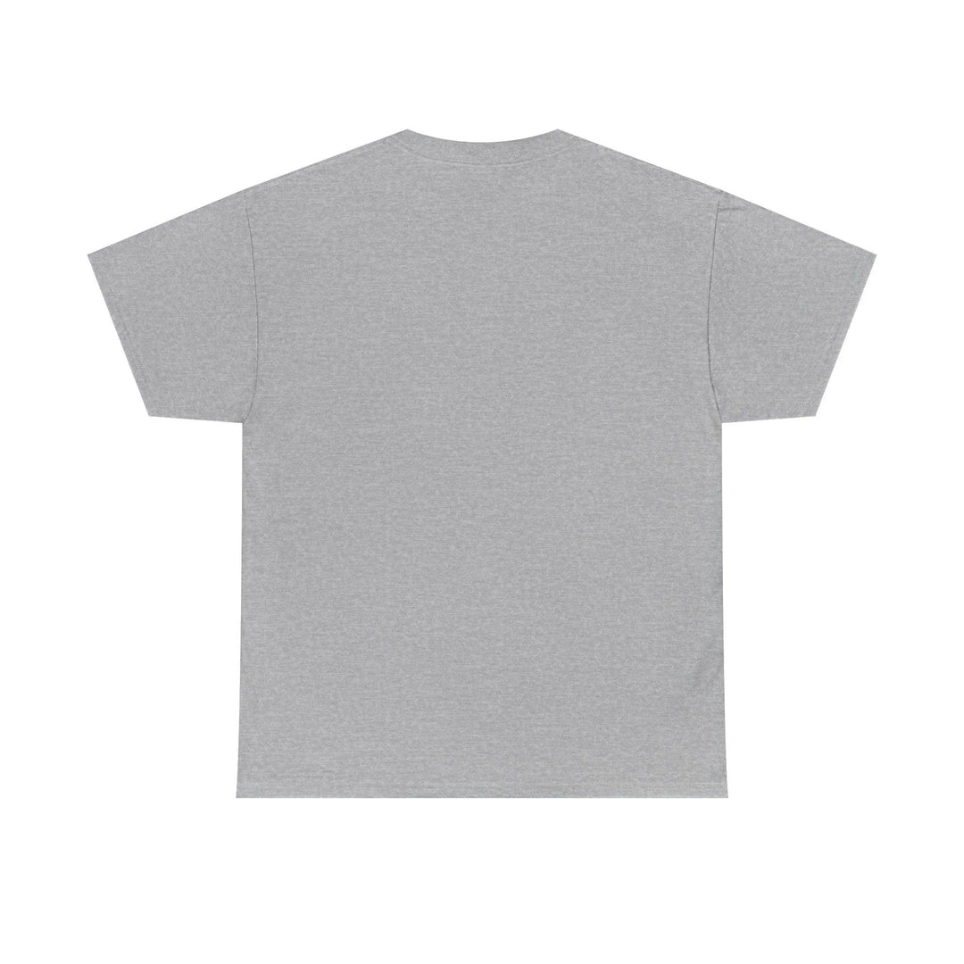 Gray heather streetwear tee, back view, NYC-inspired casual style