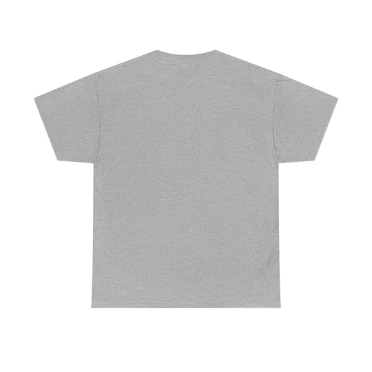 Gray heather streetwear tee, back view, NYC-inspired casual style