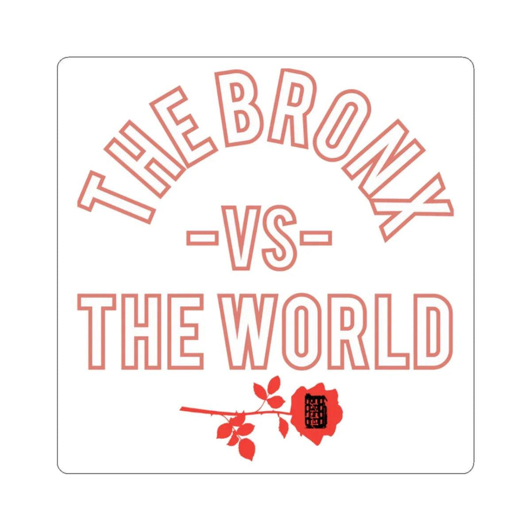 The Bronx vs The World graphic with red rose, bold streetwear design inspired by NYC culture