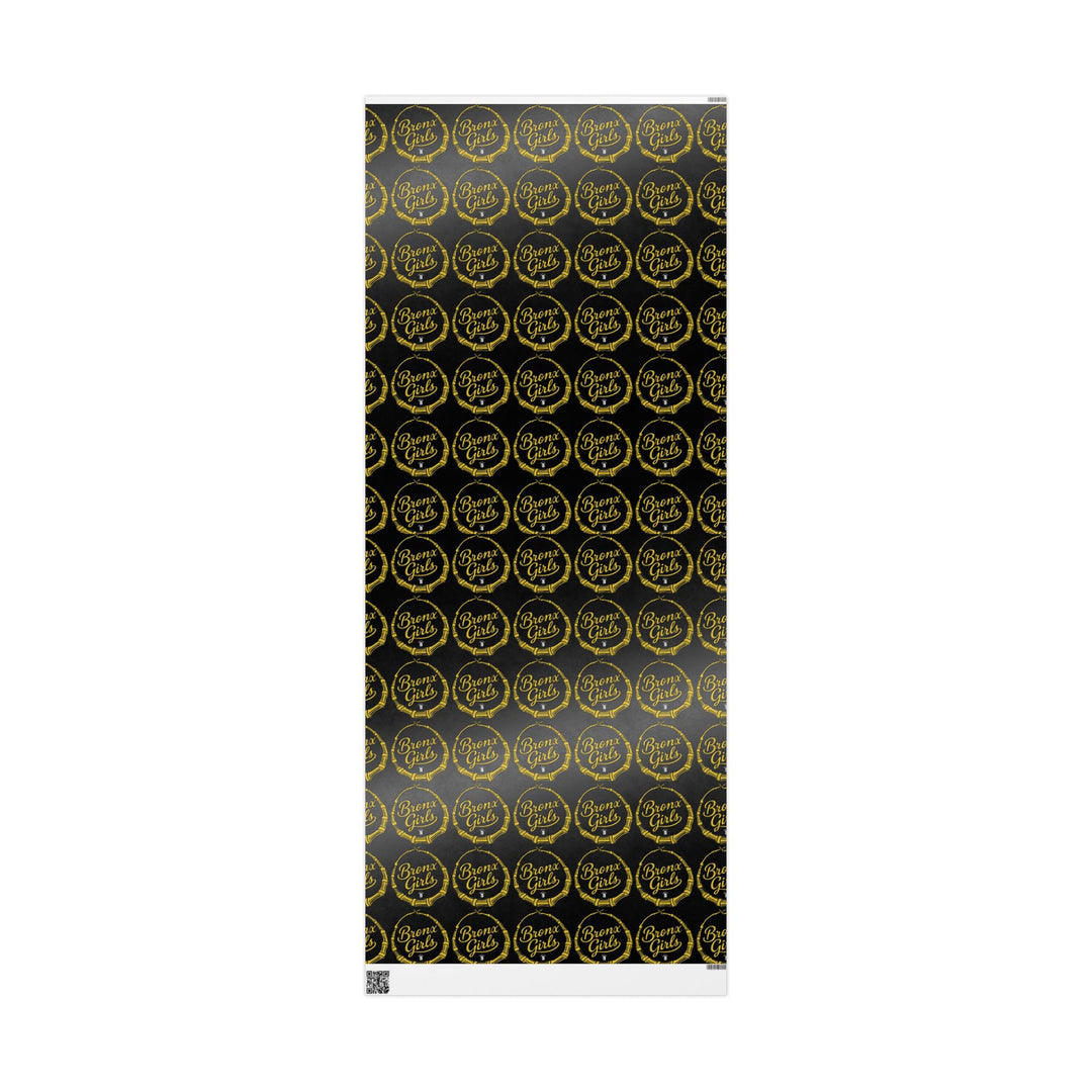 Black & Gold Crown Pattern Wrapping Paper Roll — Luxury Gift Wrap for Special Occasions
