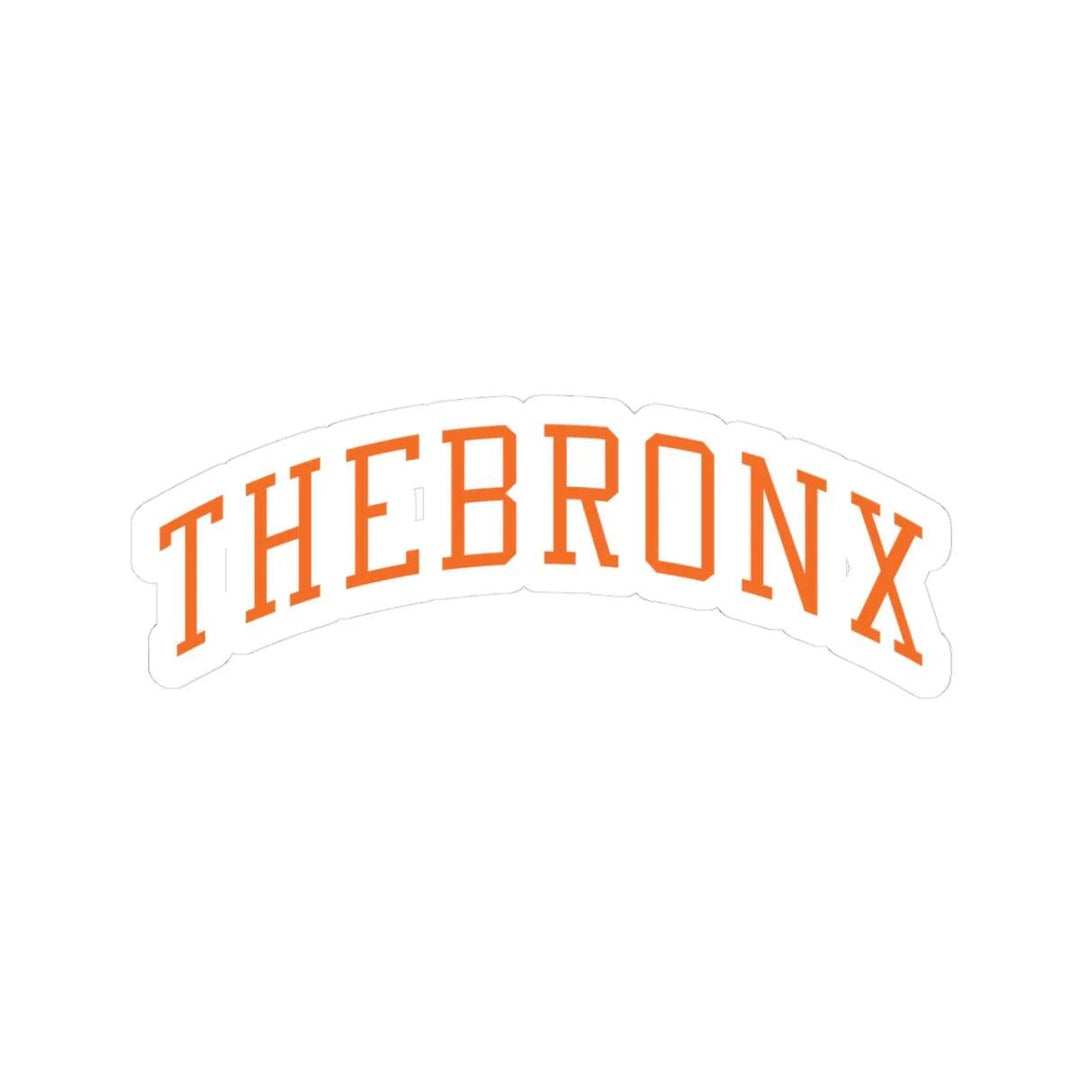 Orange arched THEBRONX text sticker for Bronx-inspired streetwear