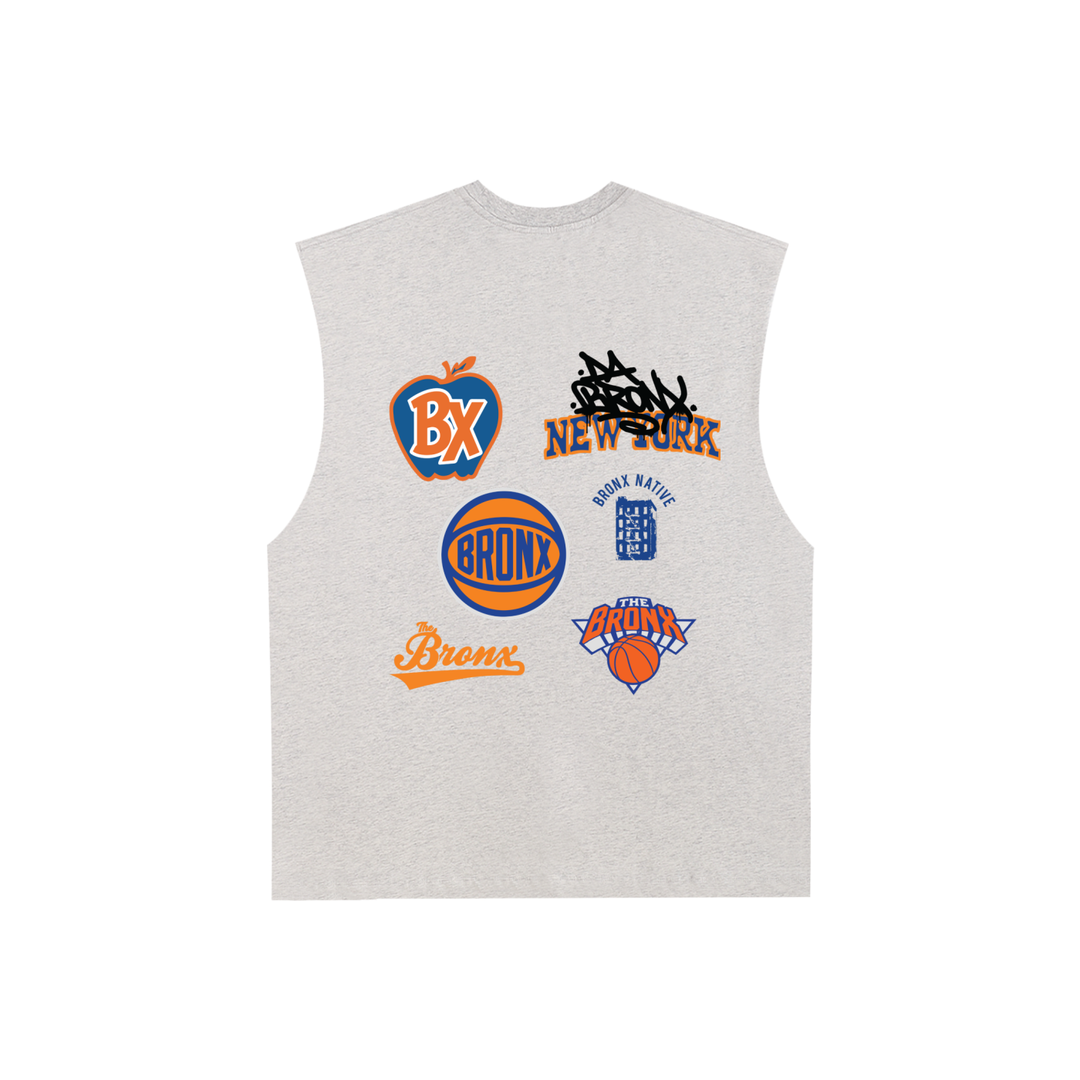 Bronx Basketball 2026 Finals Raw Edge Cotton Tank Top