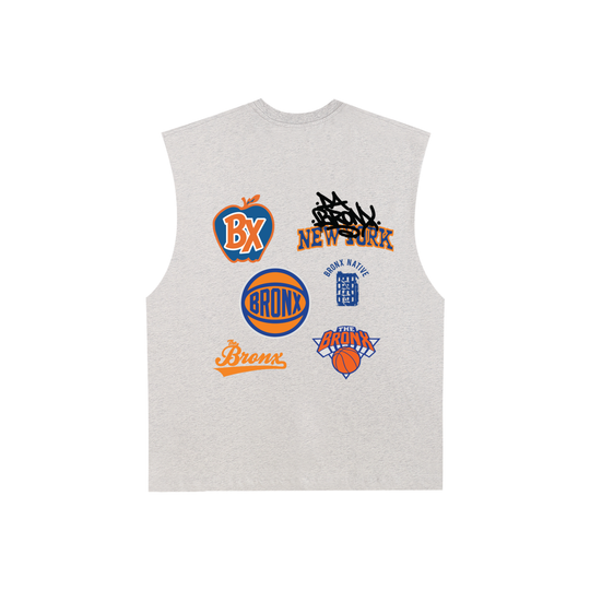 Bronx Basketball 2026 Finals Raw Edge Cotton Tank Top