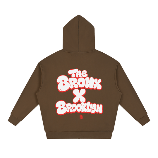 BX x BK 30th Anniversary Loose Full-Zip Hoodie by Bronx Native — BX x BK 30th Anniversary Stadium Series product image