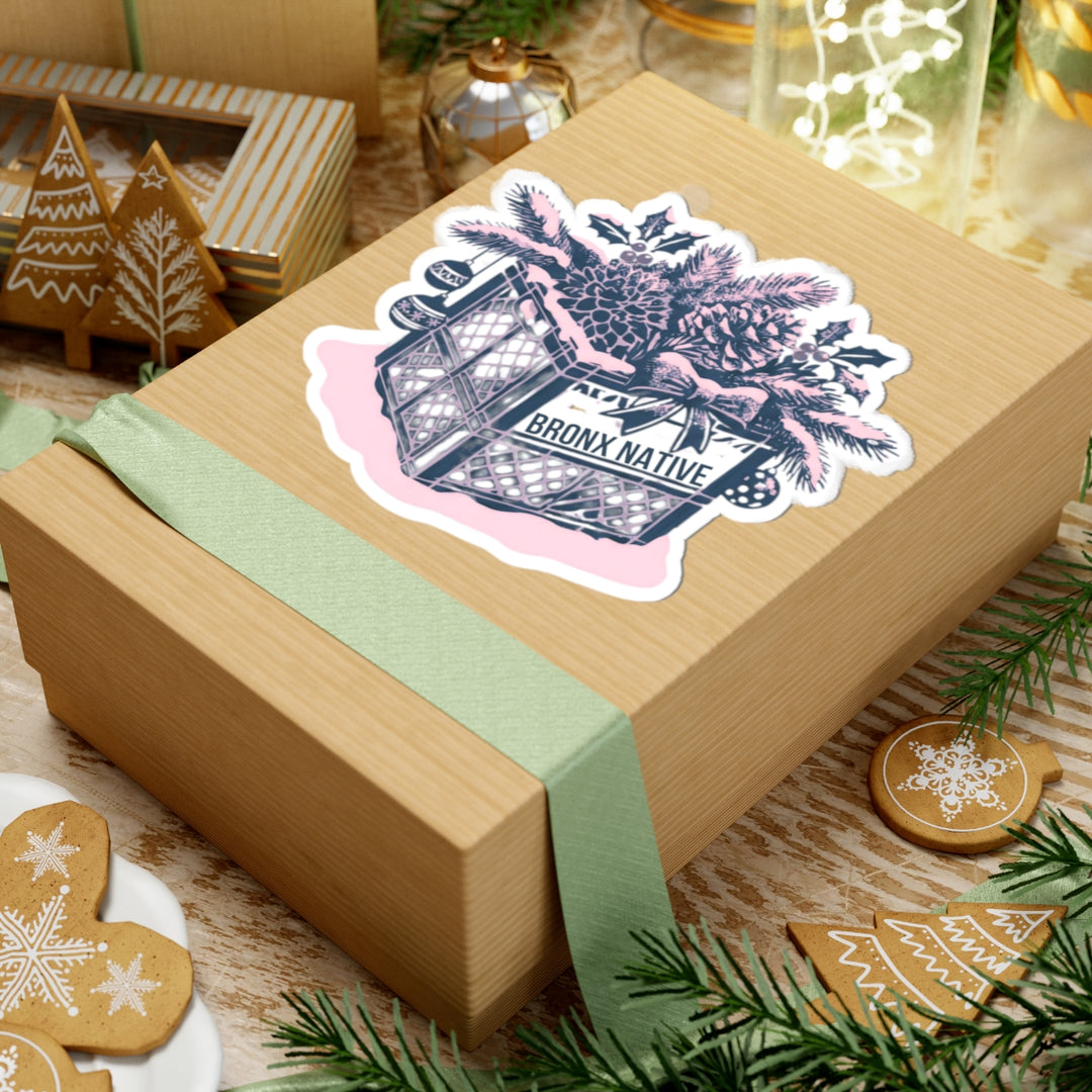 Milk Crate Holiday Pink Sticker