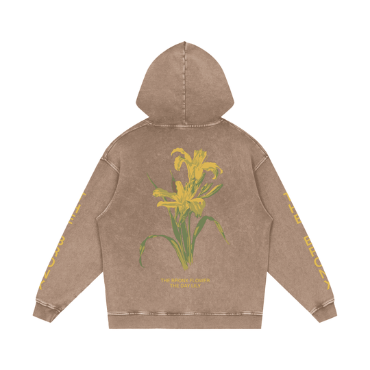 The Bronx Day Lily Snow Washed Loose Cotton Hoodie by Bronx Native for New York summer