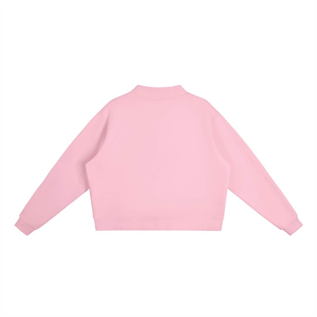 Bodega Baddie Essential Fleece Mock-Neck Crew Sweatshirt by Bronx Native