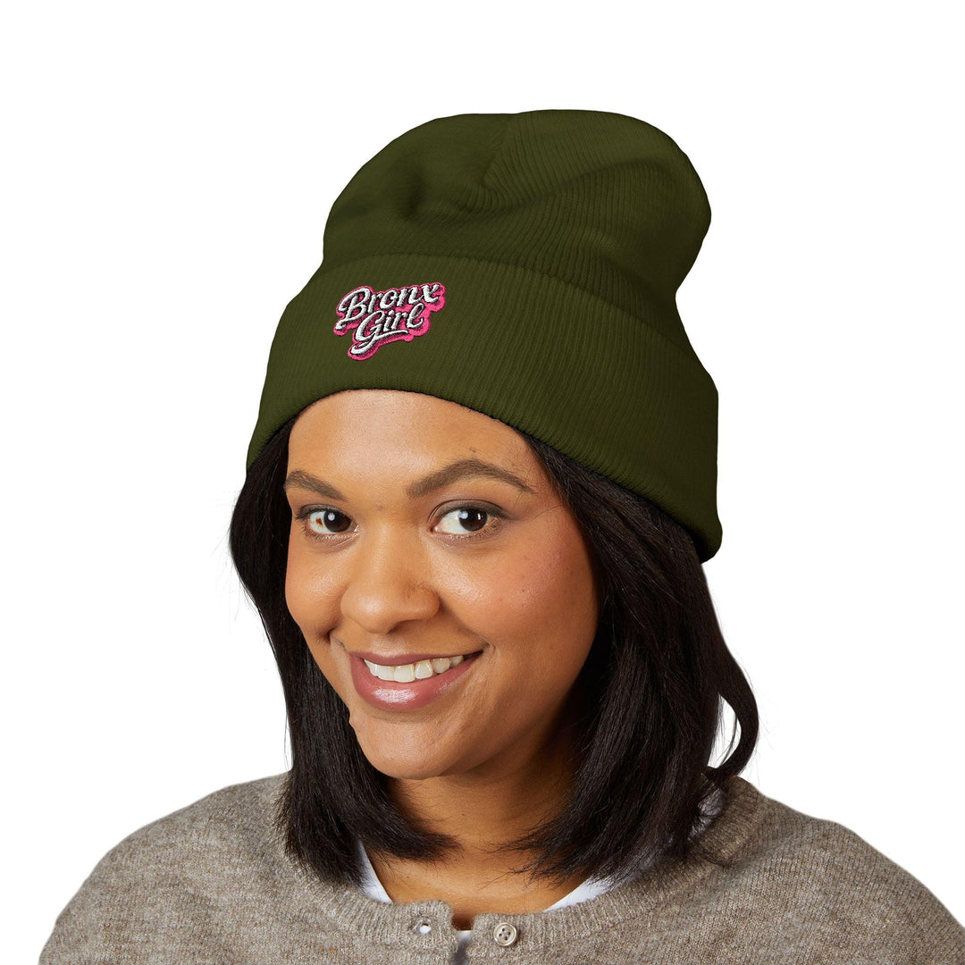 Beanie — "Bronx Girl" Embroidered Cuffed Winter Hat by Bronx Native