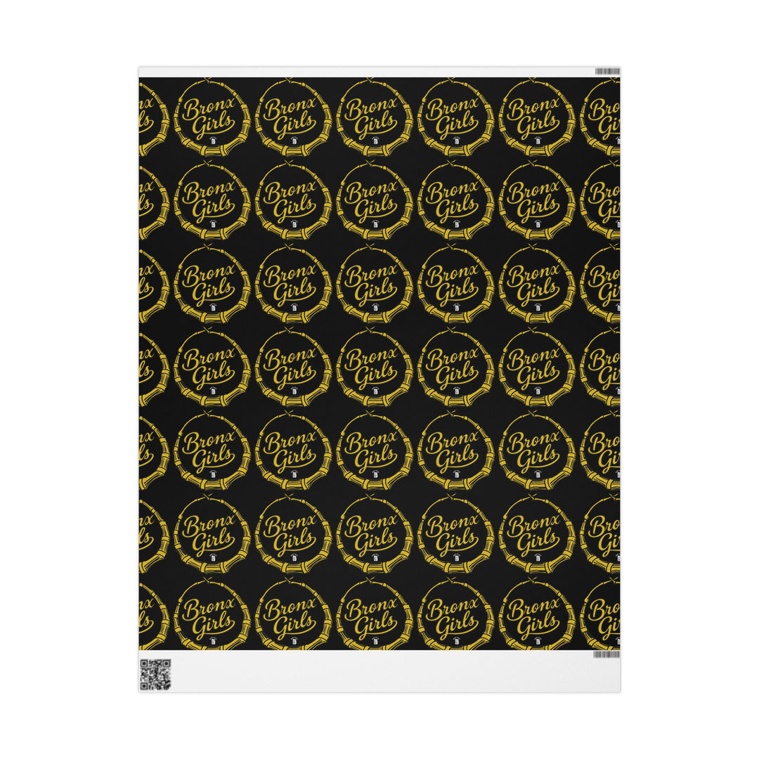 Black & Gold Crown Pattern Wrapping Paper Roll — Luxury Gift Wrap for Special Occasions