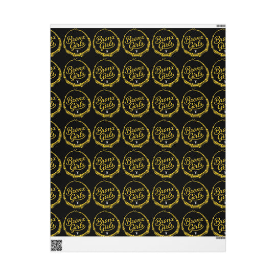 Black & Gold Crown Pattern Wrapping Paper Roll — Luxury Gift Wrap for Special Occasions