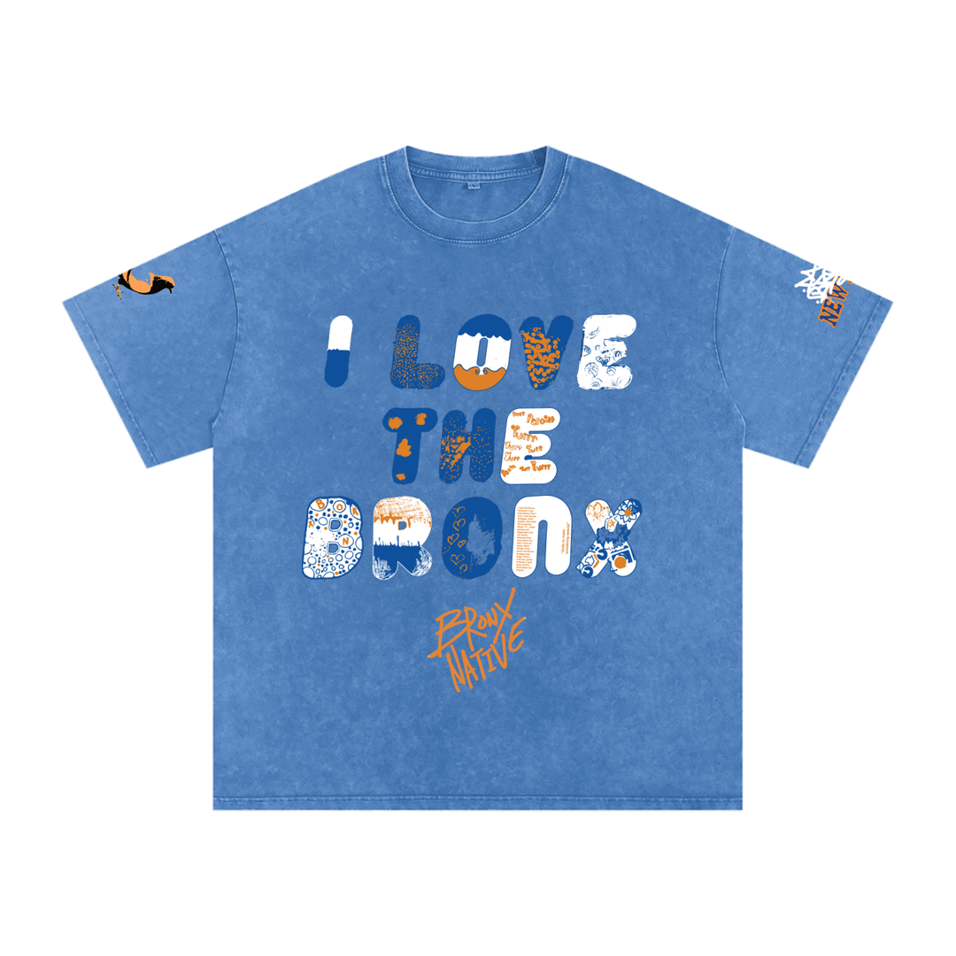 I L🧡💙VE The Bronx Washed Oversized Cotton T-Shirt