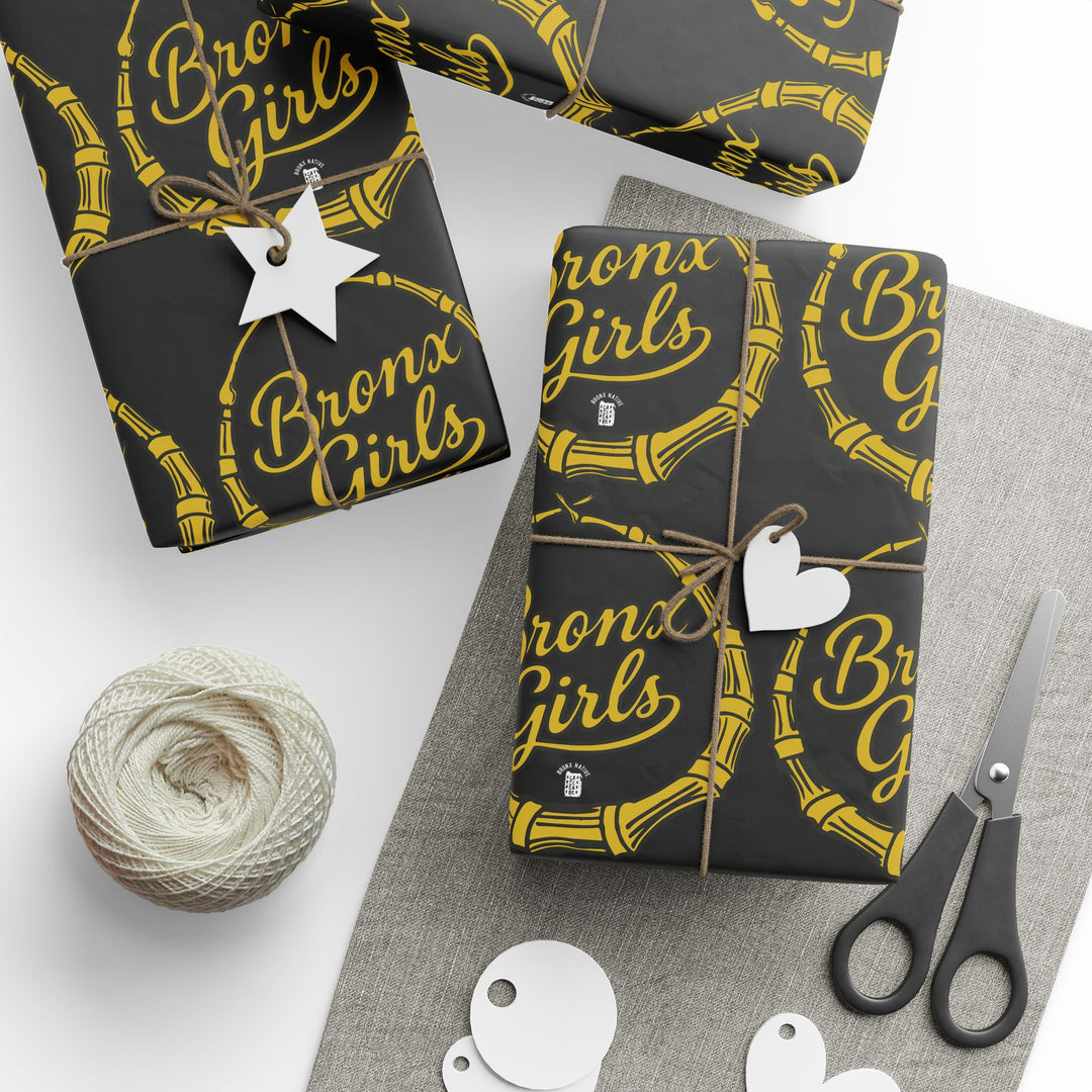 Black & Gold Crown Pattern Wrapping Paper Roll — Luxury Gift Wrap for Special Occasions