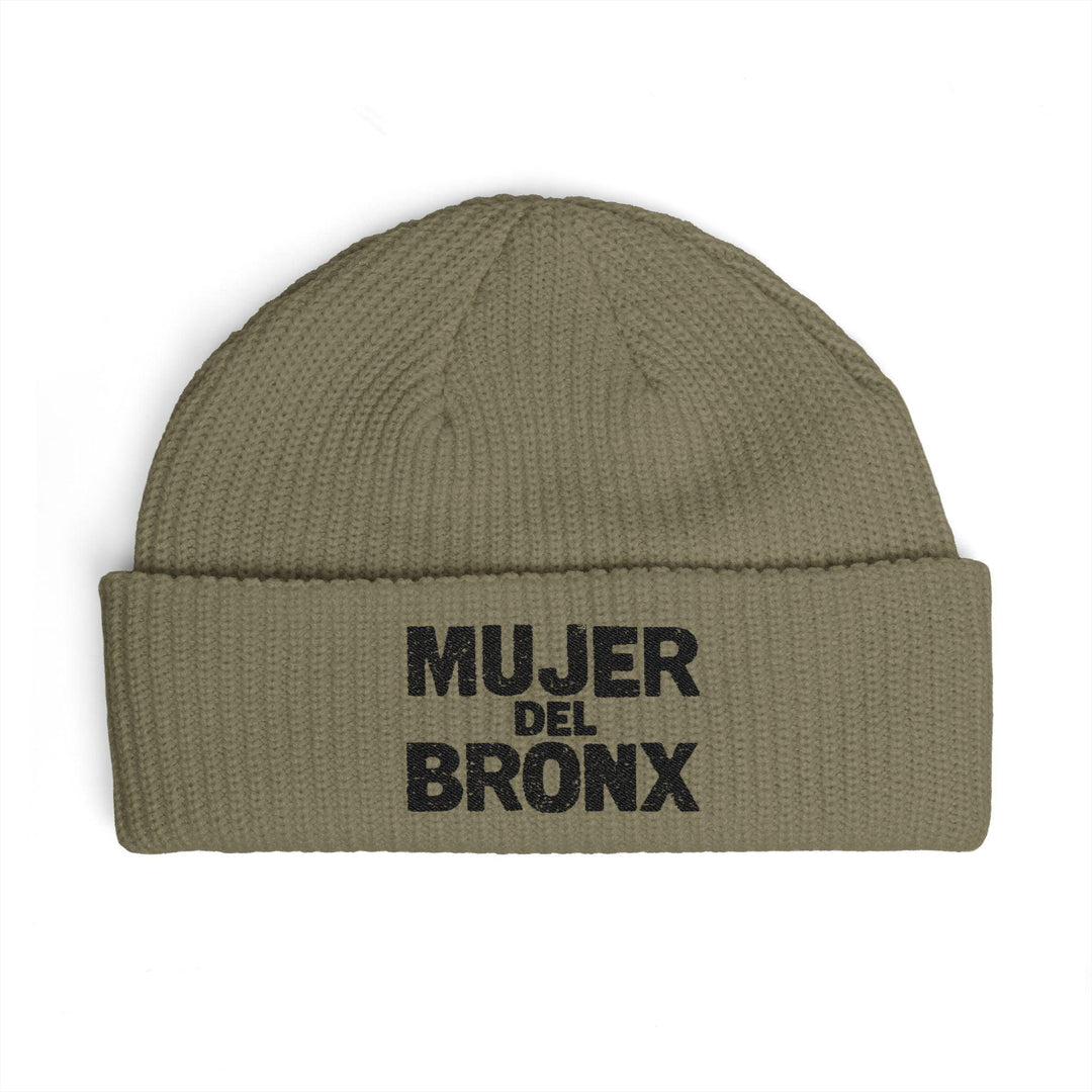 Mujer del Bronx Cuff Beanie — Women's Spanish Pride Knit Hat by Bronx Native