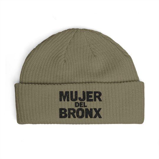 Mujer del Bronx Cuff Beanie — Women's Spanish Pride Knit Hat by Bronx Native