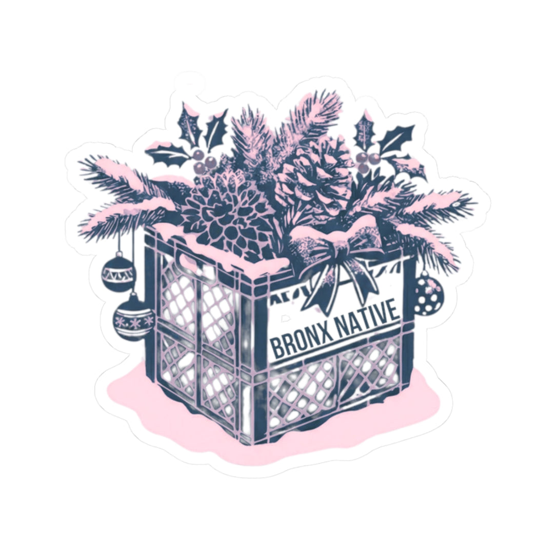 Milk Crate Holiday Pink Sticker