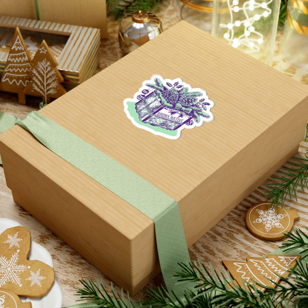 Milk Crate Holiday Purple & Green Sticker