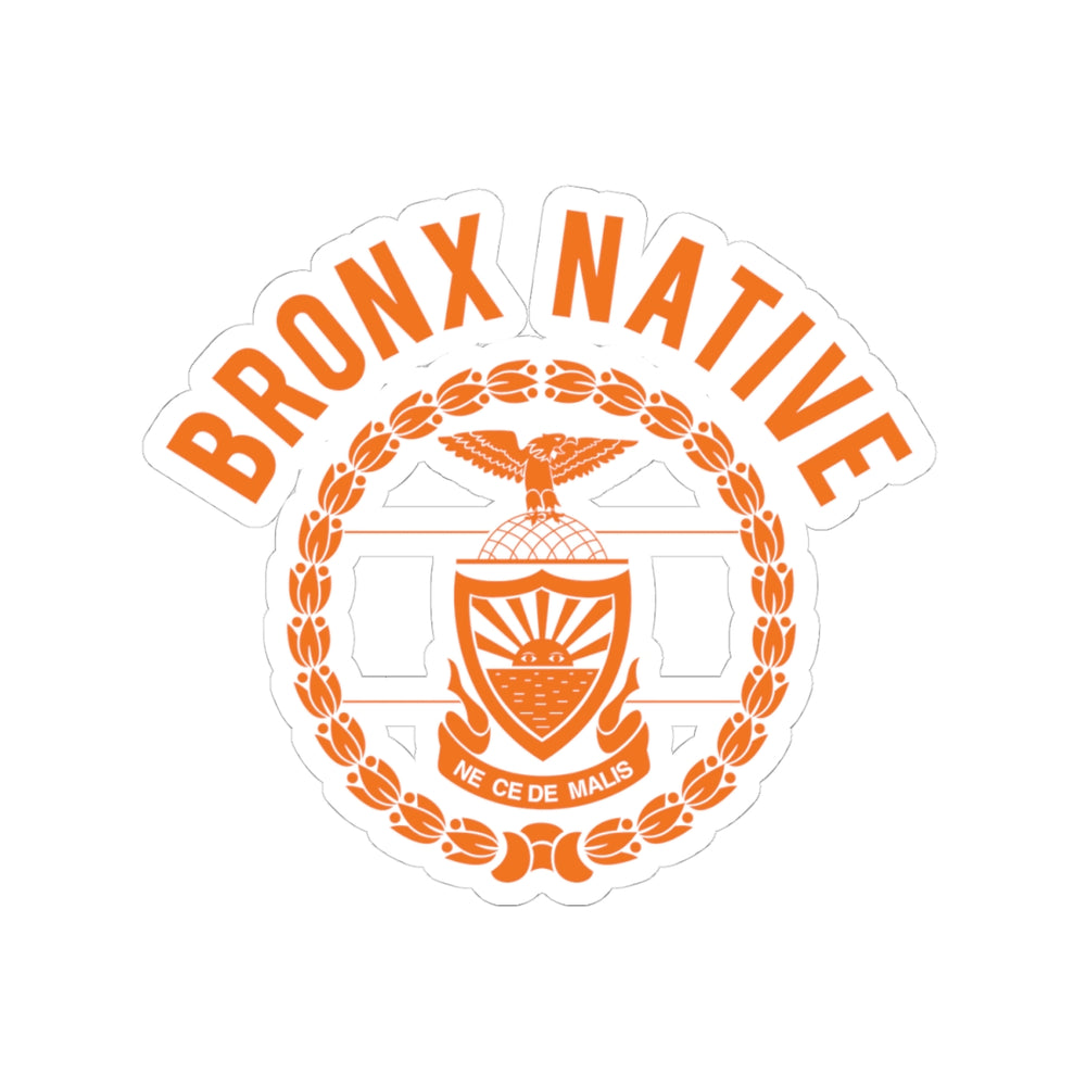 Bronx Native Seal ORANGE, Kiss-Cut Stickers, Urban Decor, Laptop Stickers, Gift Ideas, Bronx Culture, City Love