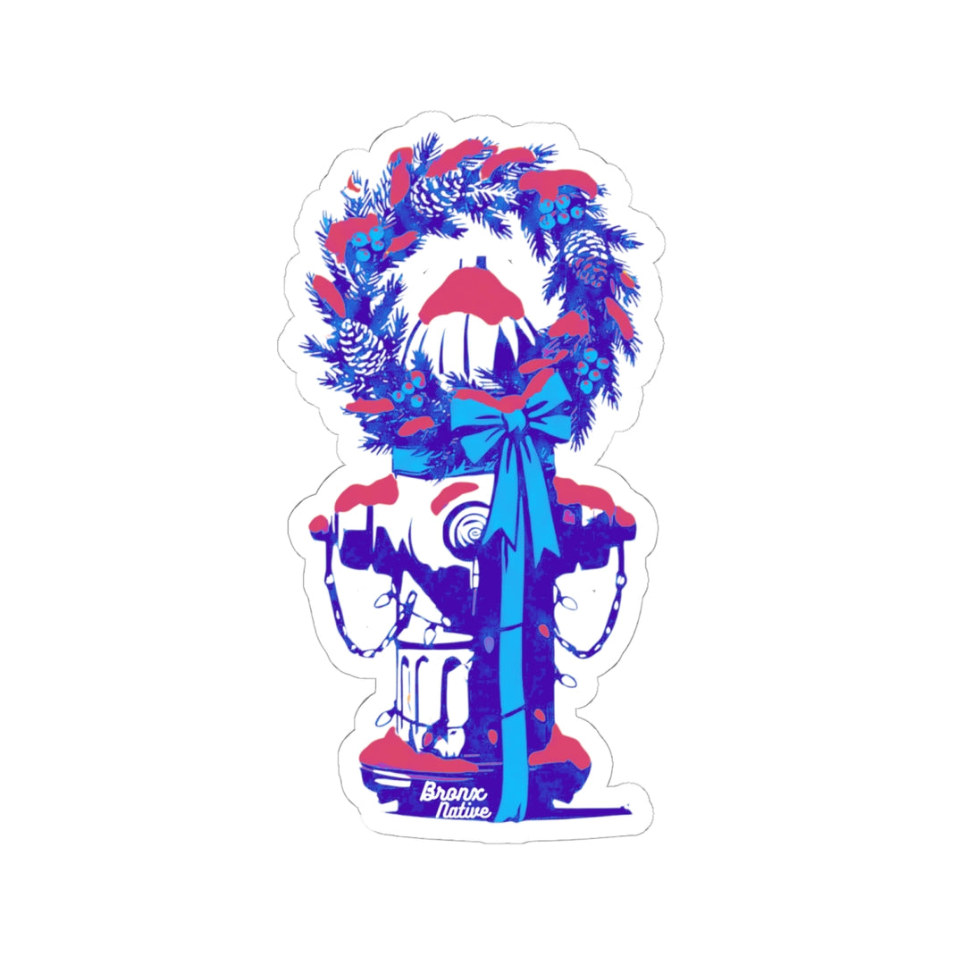 Hydrant Holidays (Neon Blue & Red) Sticker