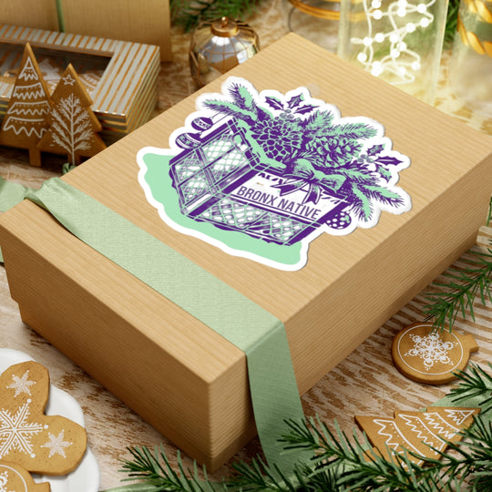 Milk Crate Holiday Purple & Green Sticker