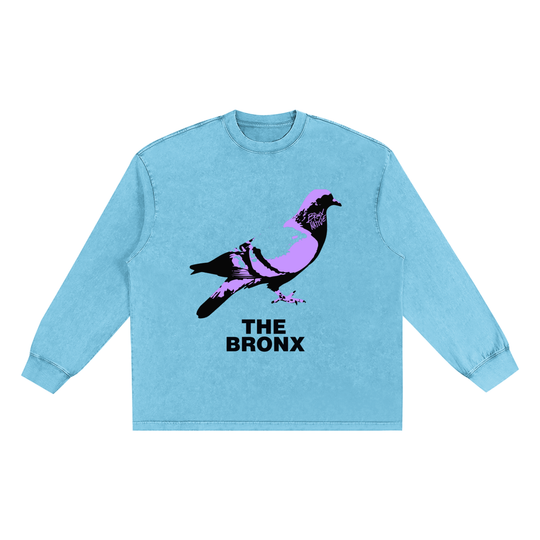 Bronx Pidgeon Snow Washed Frayed Edge T-Shirt
