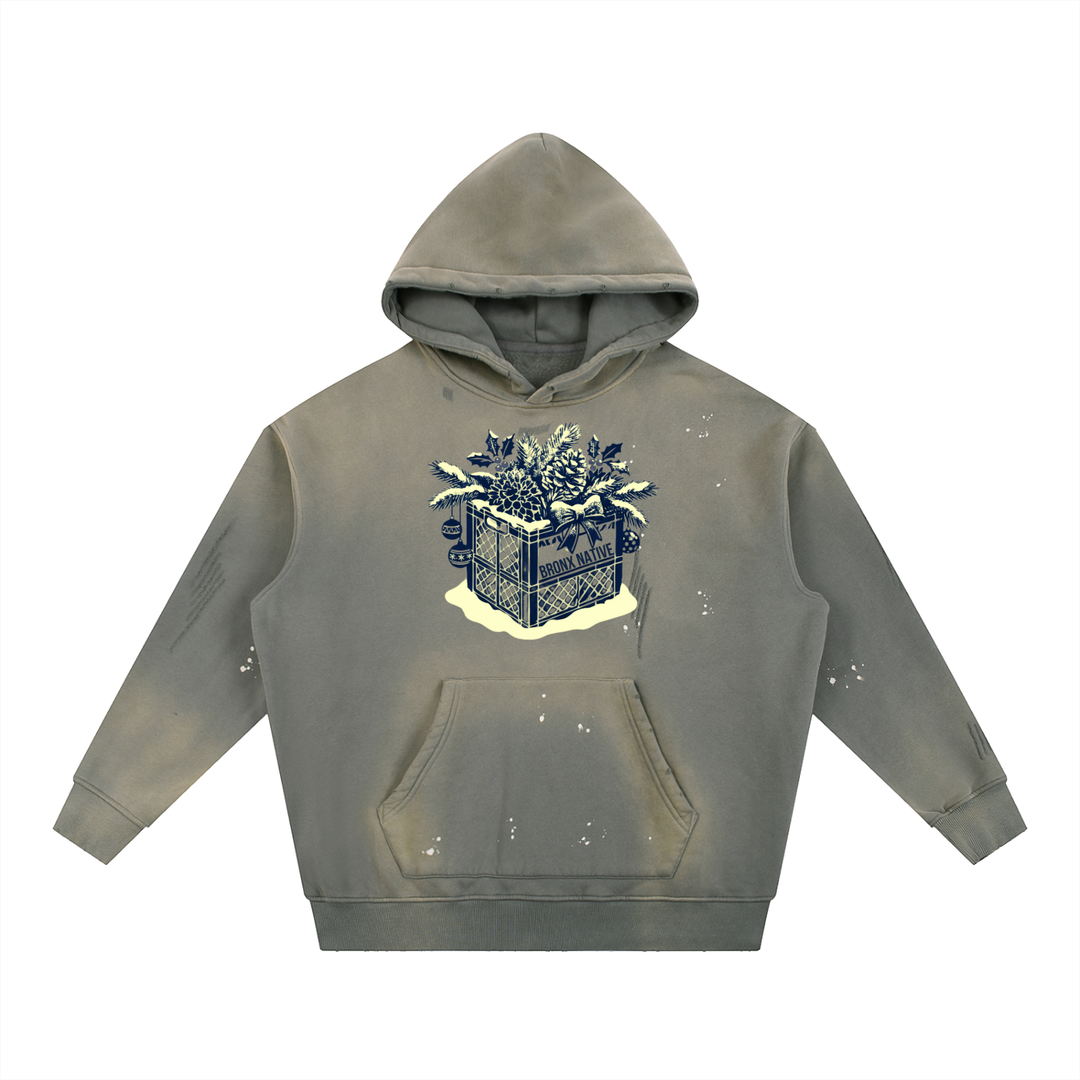 Crated Vintage Washed Frayed Fleece Hoodie