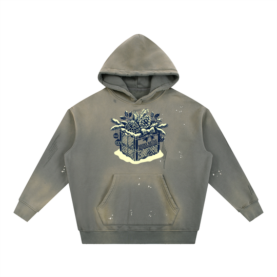 Crated Vintage Washed Frayed Fleece Hoodie