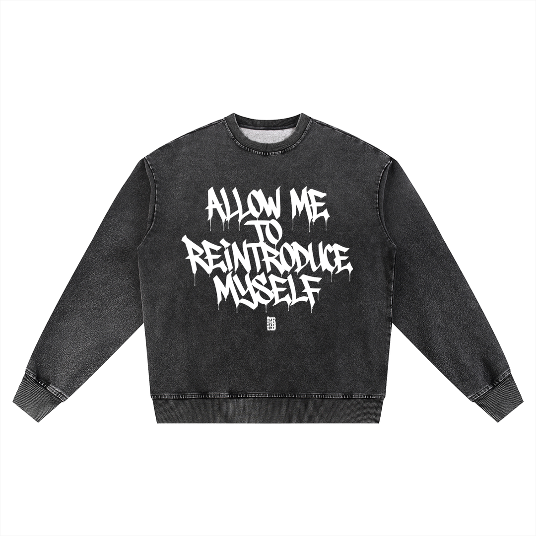JZ x BX Takeover Snow Wash Oversized Crewneck Sweatshirt