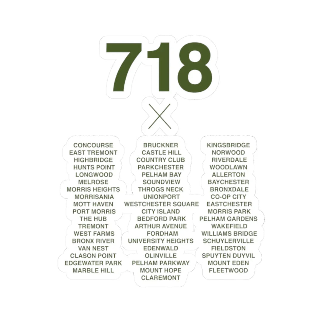 718 Neighborhoods (Green) Sticker