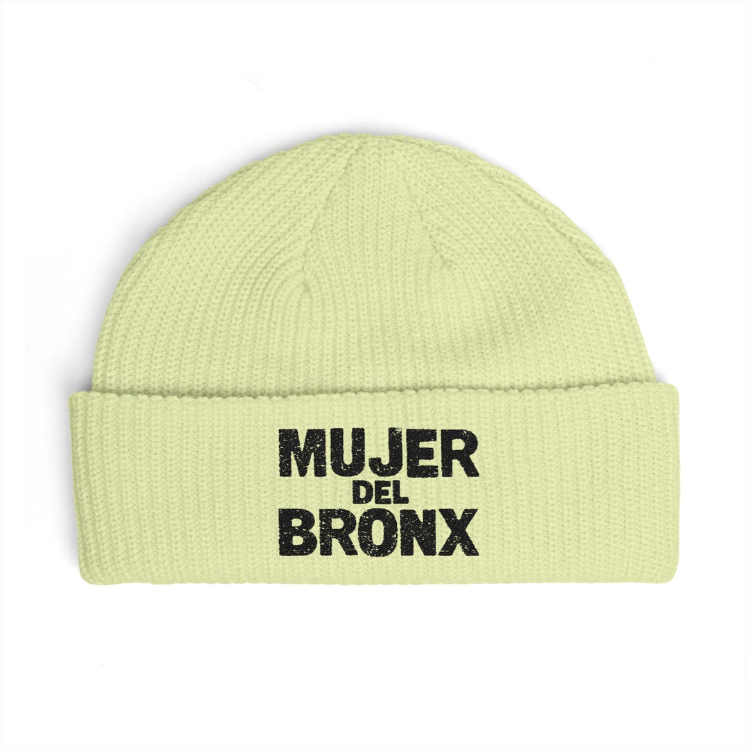 Mujer del Bronx Cuff Beanie — Women's Spanish Pride Knit Hat by Bronx Native