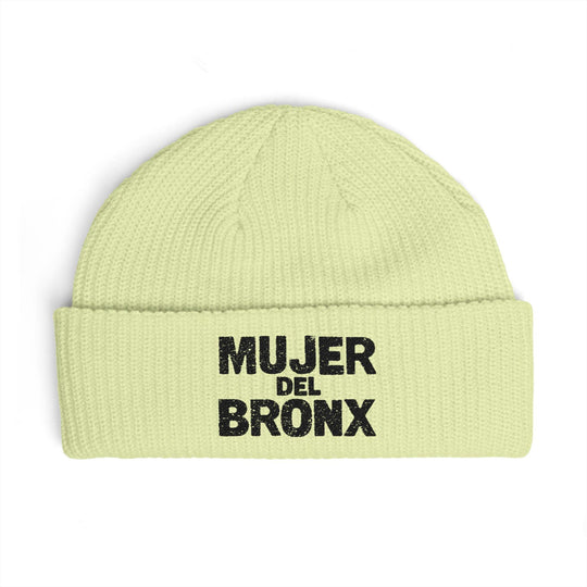 Mujer del Bronx Cuff Beanie — Women's Spanish Pride Knit Hat by Bronx Native