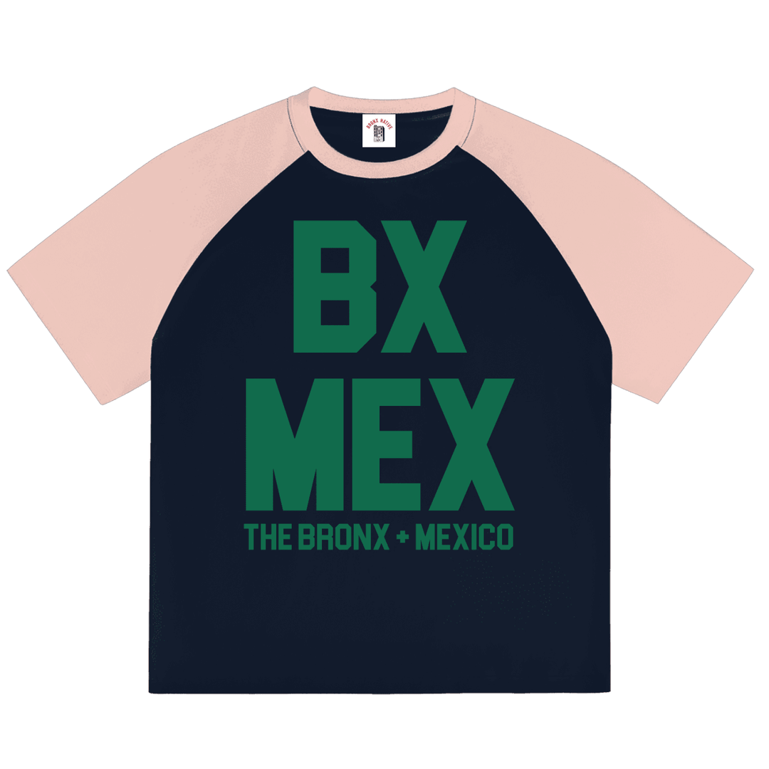 BX Mex Color-Blocked Raglan Sleeve T-Shirt