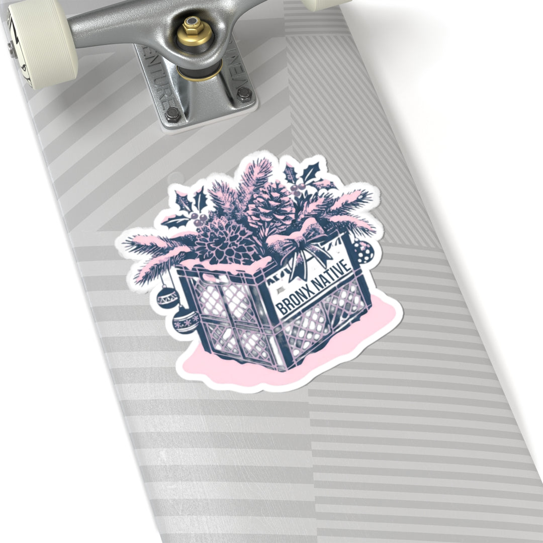 Milk Crate Holiday Pink Sticker