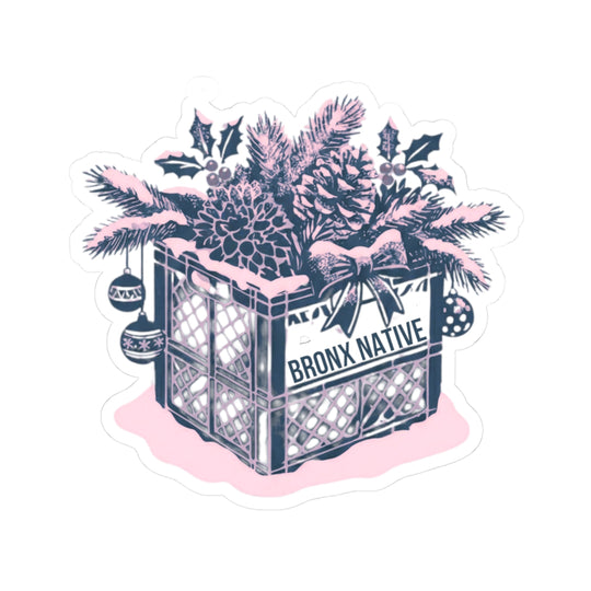 Milk Crate Holiday Pink Sticker