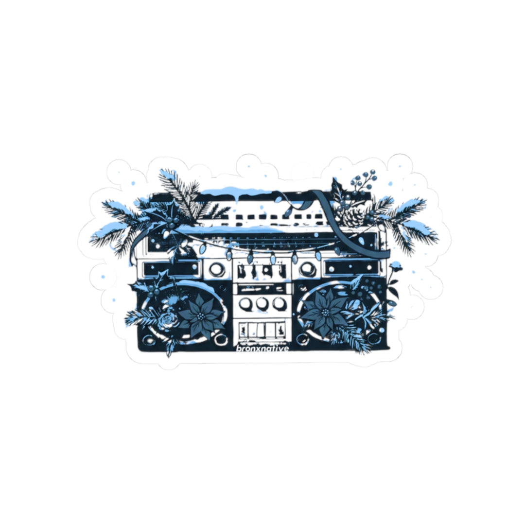 Boom Box Holidays (Blue) Sticker